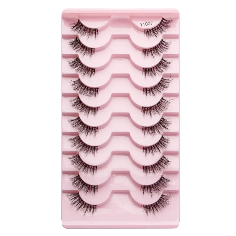 SHIDISHANGPIN 5/10Pairs False Lashes Cat Eye Eyelashes Eyelash Extension 3D Mink Half Lashes Natural Makeup faux Cils maquiagem - Blinksy